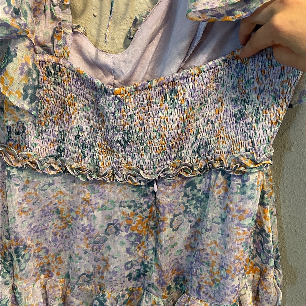 Astr the Label Mable Floral Tiered Cutout Chiffon Maxi Dress - Picture 8 of 9